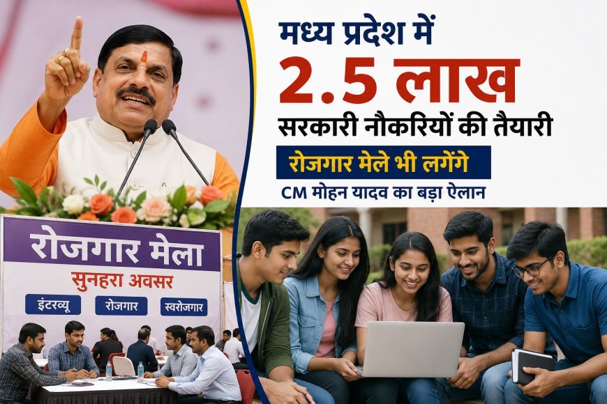 MP Govt Jobs 2026: मध्य प्रदेश में 2.5 लाख सरकारी नौकरियों की तैयारी: CM मोहन यादव का बड़ा ऐलान