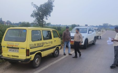 Sidhi News: सीधी में स्कूल वाहनों की हुई जांच ,12 वाहनों पर ₹18,500 शमन शुल्क वसूला, एक वाहन जब्त