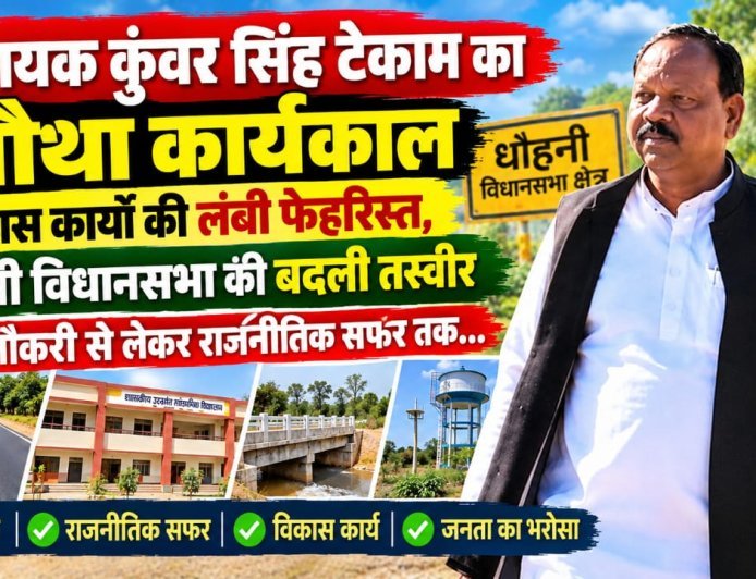 विधायक कुंवर सिंह टेकाम का चौथा कार्यकाल: विकास कार्यों की लंबी फेहरिस्त, धौहनी विधानसभा की बदली तस्वीर,यहां जानें राजनीतिक सफर
