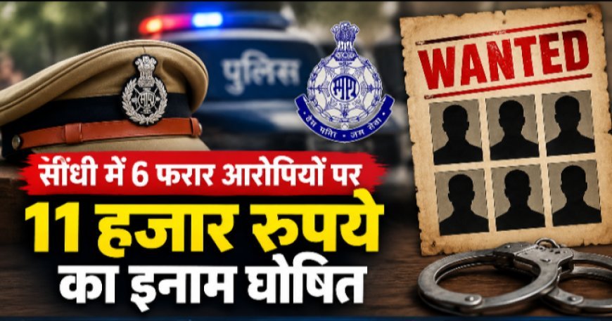 Sidhi News: छह फरार आरोपियों की गिरफ्तारी पर 11 हजार रुपये का इनाम घोषित