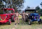 गोपद नदी में अवैध रेत परिवहन करते दो ट्रैक्टर-ट्रॉली जब्त,पुलिस को देखकर वाहन छोड़कर फरार हुए चालक