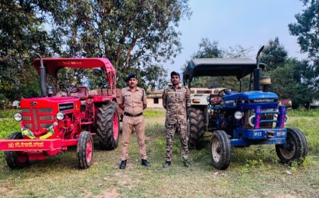 गोपद नदी में अवैध रेत परिवहन करते दो ट्रैक्टर-ट्रॉली जब्त,पुलिस को देखकर वाहन छोड़कर फरार हुए चालक
