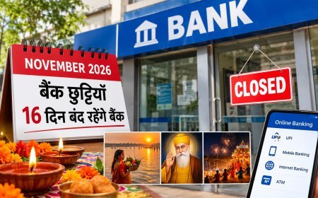 Bank Holidays November 2026: नवंबर में 16 दिन बैंक रहेंगे बंद, देखें छुट्टियों की पूरी लिस्ट