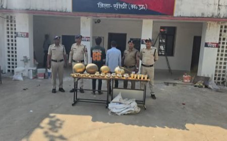 Sidhi News: सीधी पुलिस ने चोरी का किया खुलासा, ₹90 हजार के फूल-पीतल के बर्तन बरामद, दो आरोपी गिरफ्तार