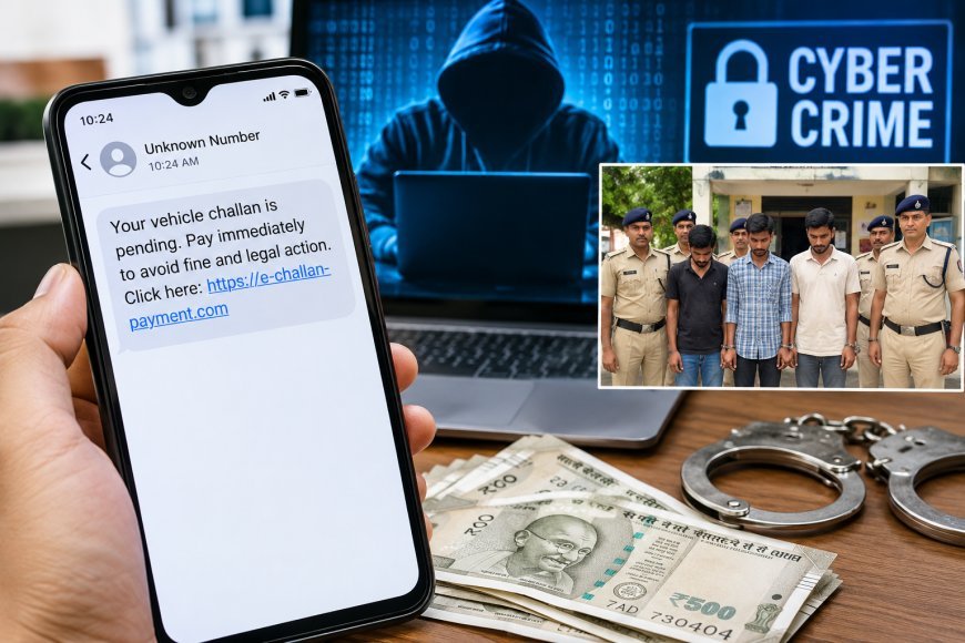 ई-चालान के लिंक पर क्लिक करते ही खाते से निकले 1.35 लाख रुपये, तीन आरोपी गिरफ्तार