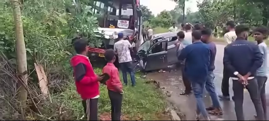 सीधी में मौत बनकर दौड़ी यात्री बस, कार के उड़े परखच्चे; तीन लोगों की दर्दनाक मौत, 5 वर्षीय मासूम गंभीर